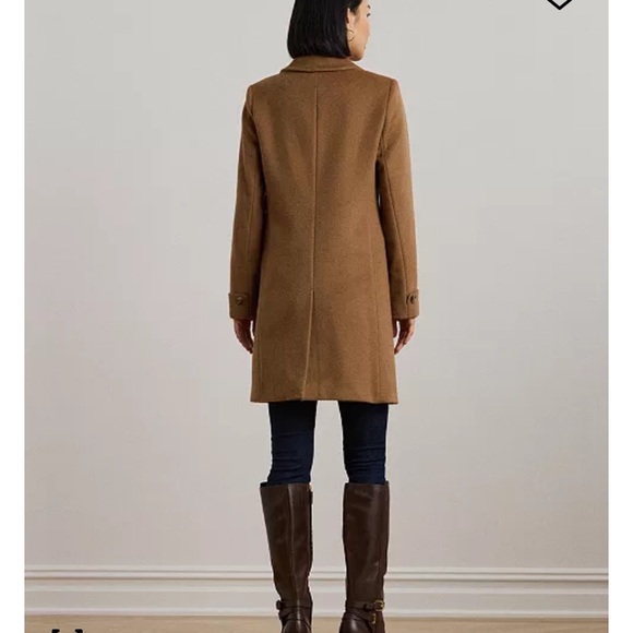 Lauren Ralph Lauren Single Breasted Walker Coat Wool 14 Red - Picture 14 of 14